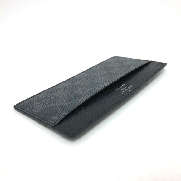 Authentic LOUIS VUITTON DamierGraphite Fashion Accessories Card Case Black - Picture 6 of 10